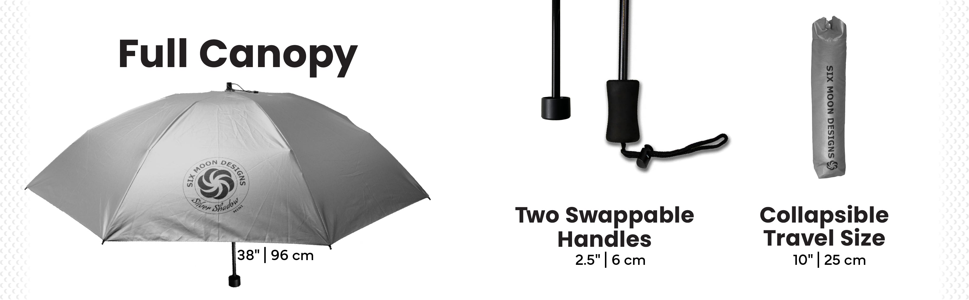 Silver Shadow Mini Hiking Umbrella Features