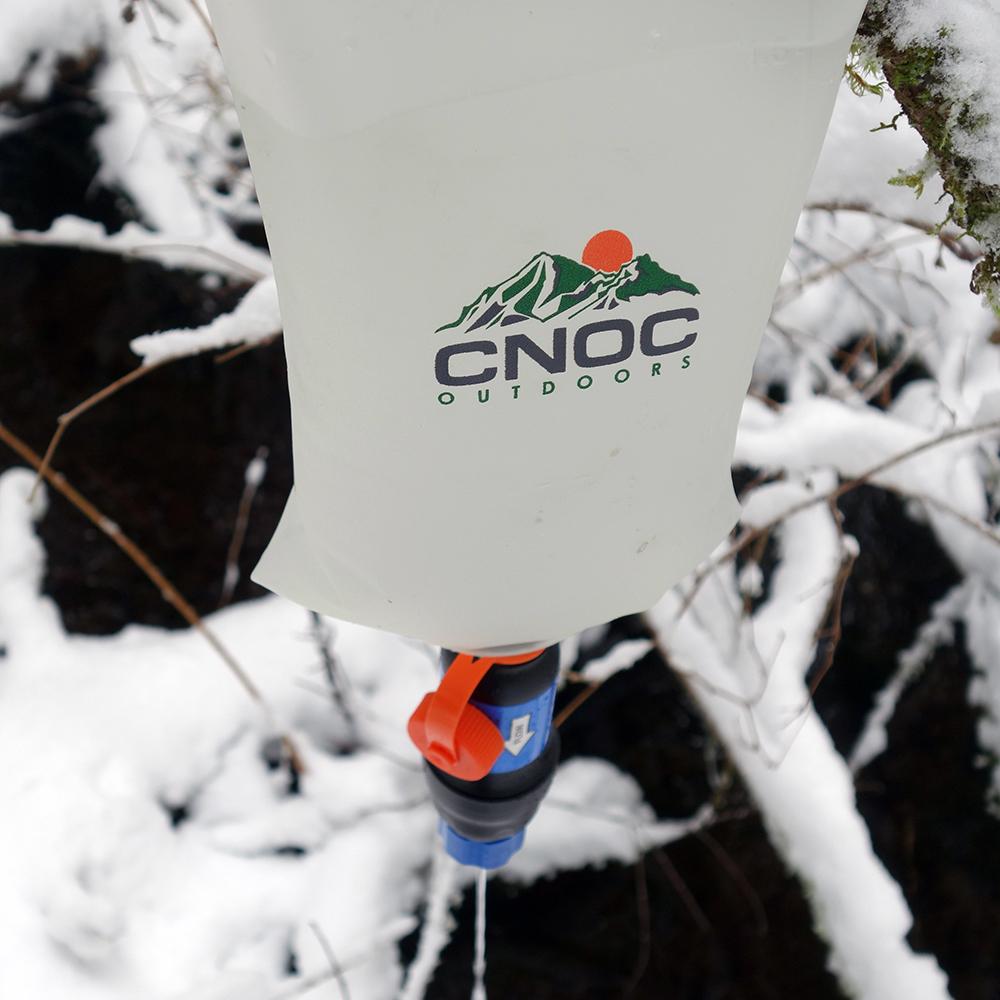 Orange CNOC Vecto Water Container - Attached to a sawyer to make a gravity filter