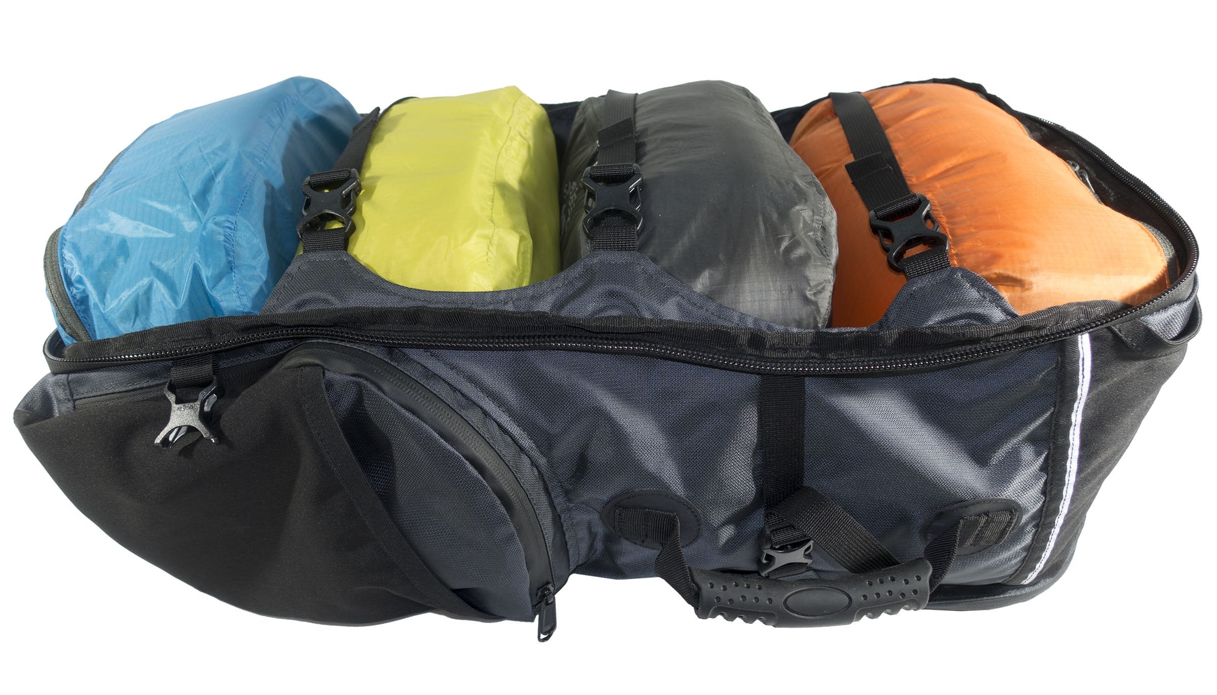 Six Moon Designs Large Ultralight Pack Pod's all Fitting inside of the Traveler Pack