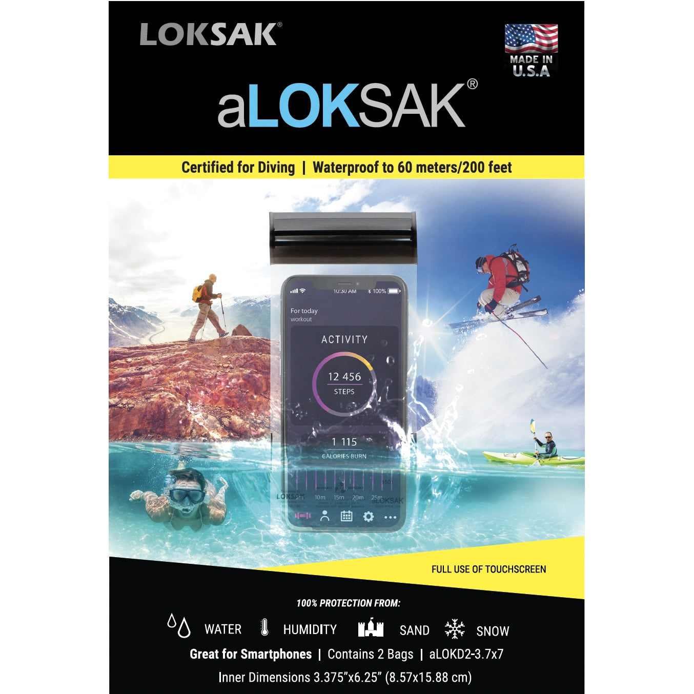 LOKSAK ALOKSAK WaterProof Bags - 4" x 7" - Package of 2