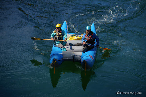 Hiking Rafts Into the NF American River by Nicole Smedegaard