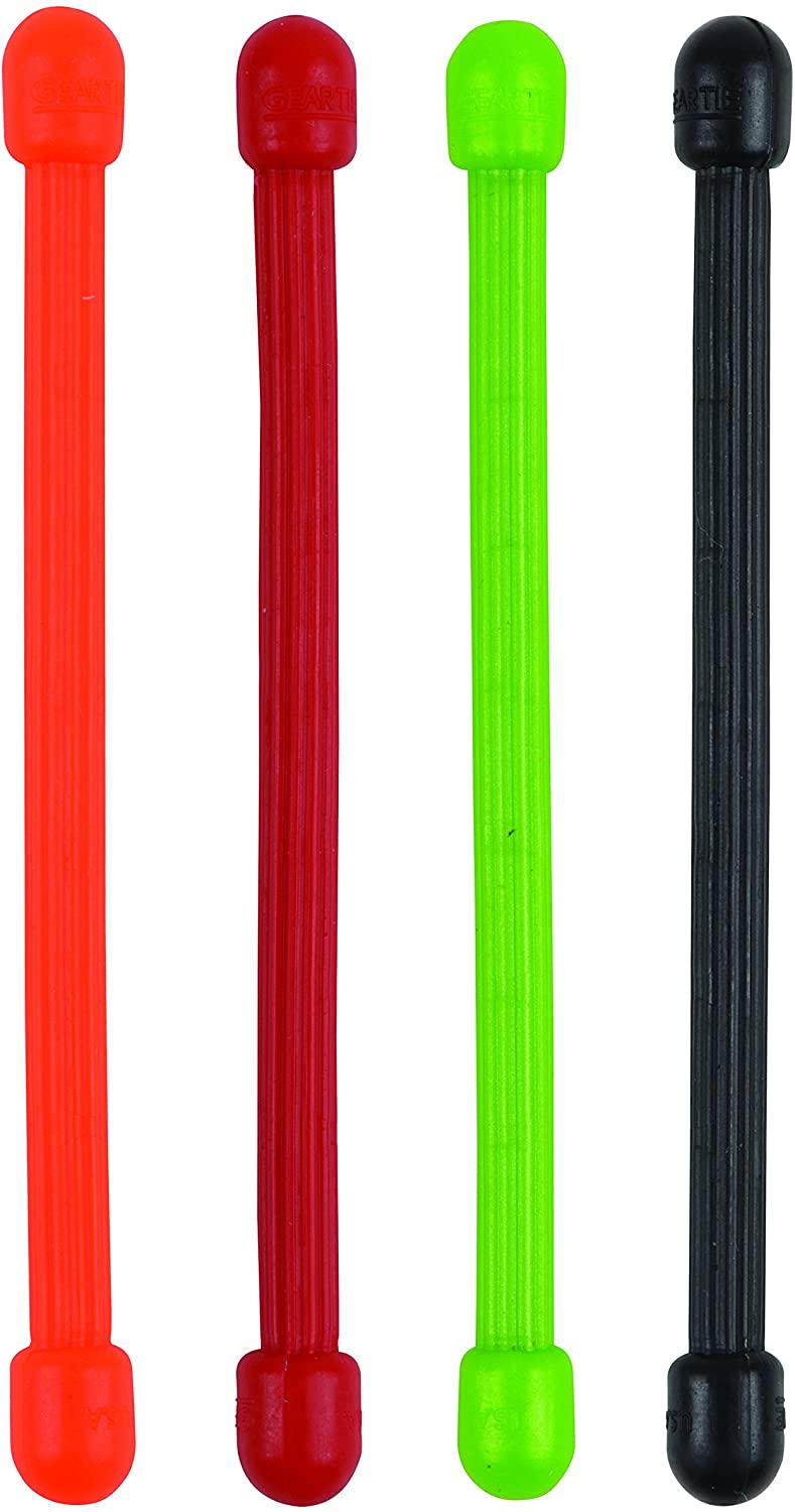 Nite Ize Gear Tie Twist Tie in four colors: Orange, Red, Green, Black