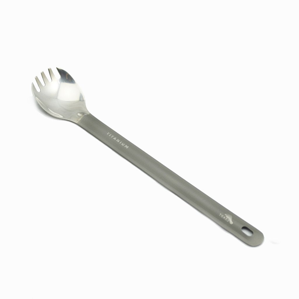 TITANIUM LONG HANDLE SPORK WITH POLISHED BOWL